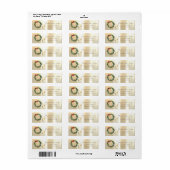 Elegante, gouden kerstreeherten, krans etiket (Full Sheet)