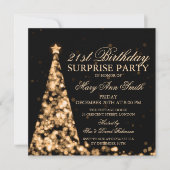 Elegante gouden kerstverrassing 21e verjaardag kaart (Voorkant)