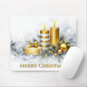 Elegante Gouden Kerstversiering Muismat (Met muis)