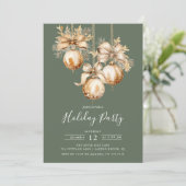 Elegante Gouden Kerstversieringen Vakantie Party Kaart (Staand voorkant)