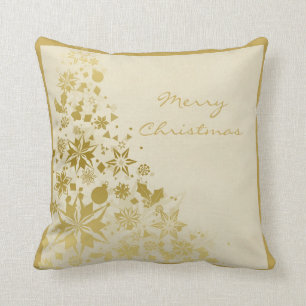 Elegante Gouden Kerstvonken Kussen