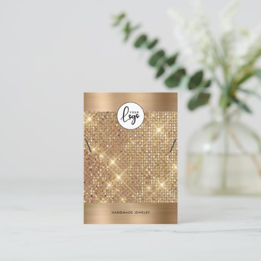 Elegante gouden Kettingen armband display Kaart Visitekaartje (Staand voorkant)