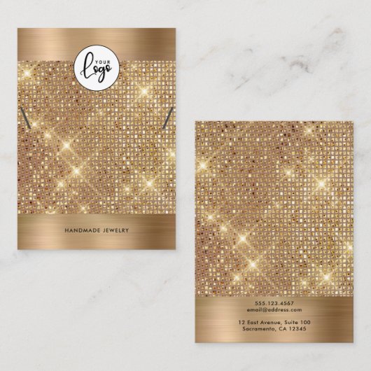 Elegante gouden Kettingen armband display Kaart Visitekaartje (Voorkant / Achterkant)