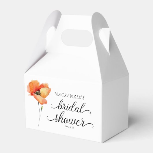 Elegante Gouden Klaproos Bruidsdouche Bedankdoosjes (Achterkant)