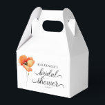 Elegante Gouden Klaproos Bruidsdouche Bedankdoosjes<br><div class="desc">Elegante Gouden Klaproos Bruidsdouche Favor Dozen met onze stijlvolle typografie en uw aangepaste details. Perfect voor uw moderne,  boho,  rustieke of stijlvolle aangelegenheid. Neem contact met ons op via cedarandstring@gmail.com als u hulp nodig heeft bij het ontwerp of bijpassende producten.</div>