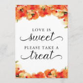 Elegante gouden klaproos liefde is zoet teken kaart (Achterkant)