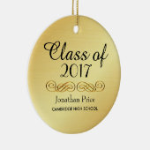 Elegante gouden klasse van Afstuderen kerst Keramisch Ornament (Rechts)