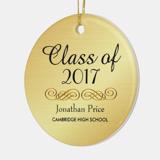 Elegante gouden klasse van Afstuderen kerst Keramisch Ornament (Links)