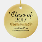 Elegante gouden klasse van Afstuderen kerst Keramisch Ornament (Achterkant)