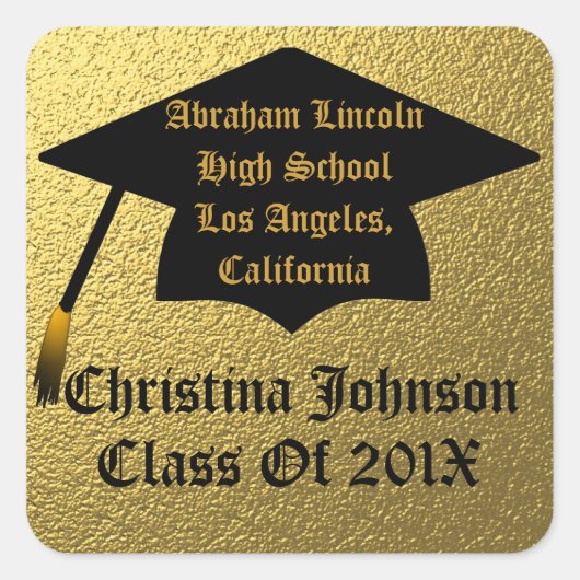 Elegante gouden klasse van?? Afstuderen Stickers (Voorkant)