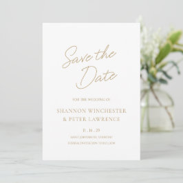 Elegante Gouden Klassieke Trouwdag Save The Date