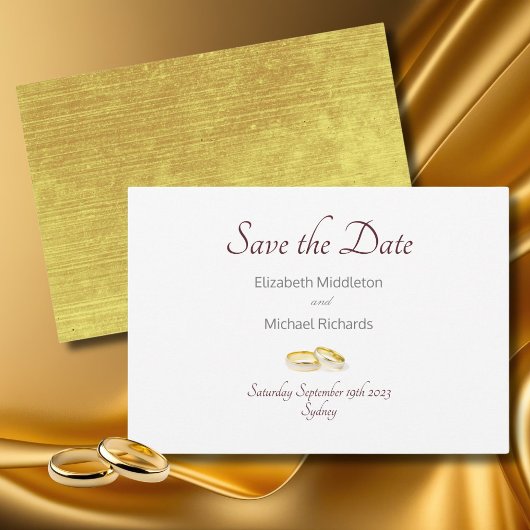 Elegante Gouden Kleur Chic Wedding Save the Date