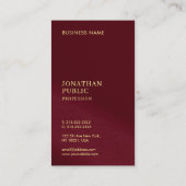 Elegante gouden kleur tekst Bourgondië Sjabloon Lu Visitekaartje (Achterkant)