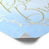 Elegante Gouden Koets Blauwe Verhalenboek Persoonl Poster (Hoek)