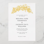 Elegante gouden krans bruiloft ontwerp folie uitnodiging (Voorkant)