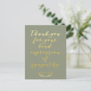 Elegante gouden krans - Dank voor uw medeleven Briefkaart