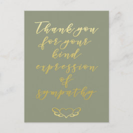 Elegante gouden krans - Dank voor uw medeleven Briefkaart