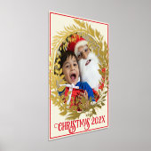 Elegante gouden krans Kerstfoto Jaar & Afbeelding Folie Afdrukken (Laagn)