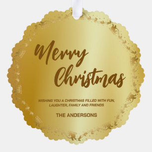 Elegante Gouden Krans Kerstman Slede Hert vrolijk  Ornament Kaart