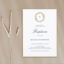 Elegante gouden krans navy kruis doop
