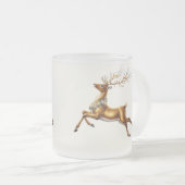 Elegante gouden krans rendier Moose vrolijk Xmas Matglas Koffiemok (Voorkant rechts)