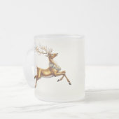 Elegante gouden krans rendier Moose vrolijk Xmas Matglas Koffiemok (Voorkant links)