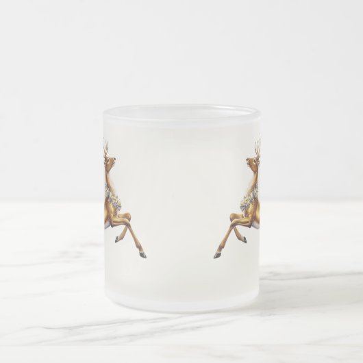 Elegante gouden krans rendier Moose vrolijk Xmas Matglas Koffiemok (Center)