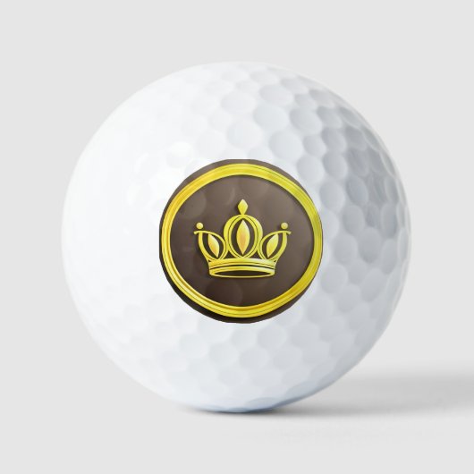 Elegante Gouden Kroon Golfballen (Voorkant)