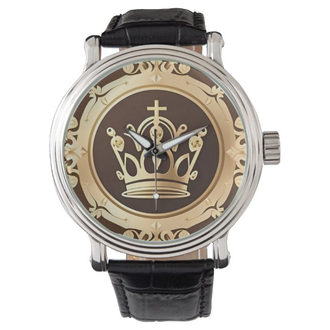 Elegante Gouden Kroon Horloge (Voorkant)