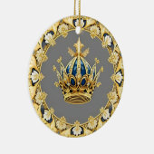 Elegante Gouden Kroon Keramisch Ornament (Rechts)