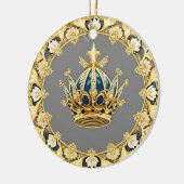 Elegante Gouden Kroon Keramisch Ornament (Links)