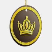 Elegante Gouden Kroon Keramisch Ornament (Rechts)