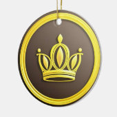 Elegante Gouden Kroon Keramisch Ornament (Links)