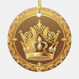 Elegante gouden kroon keramisch ornament