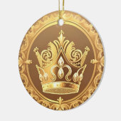 Elegante gouden kroon keramisch ornament (Links)