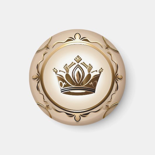 Elegante Gouden Kroon Magneet (Voorkant)