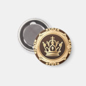 Elegante Gouden Kroon Magneet (Voorkant / Achterkant)
