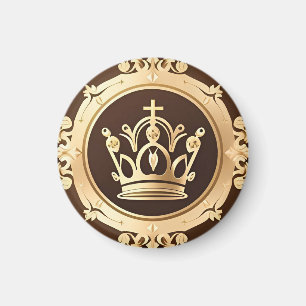Elegante Gouden Kroon Magneet