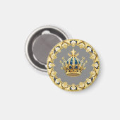 Elegante Gouden Kroon Magneet (Voorkant / Achterkant)