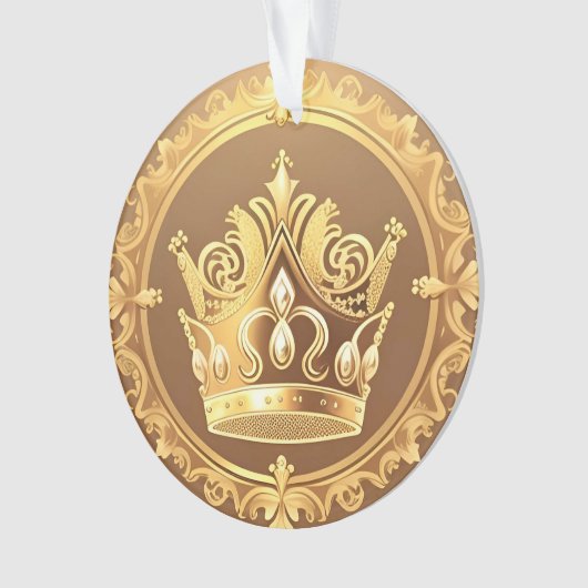 Elegante gouden kroon ornament (voorkant)