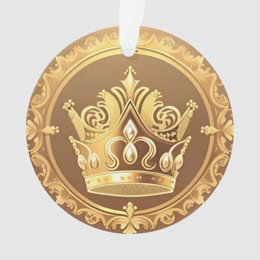 Elegante gouden kroon ornament (voorkant)
