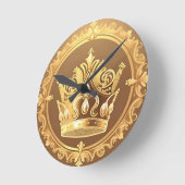 Elegante gouden kroon ronde klok (Hoek)
