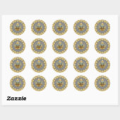 Elegante Gouden Kroon Ronde Sticker (Vel)