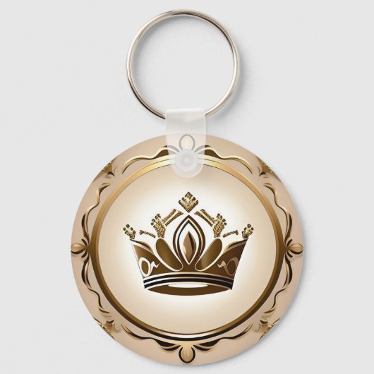 Elegante Gouden Kroon Sleutelhanger (Voorkant)