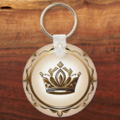 Elegante Gouden Kroon Sleutelhanger (Voorkant)