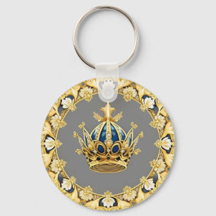 Elegante Gouden Kroon Sleutelhanger
