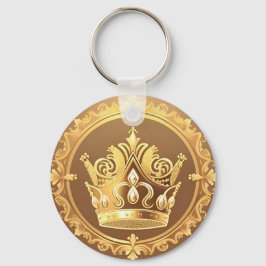 Elegante gouden kroon sleutelhanger