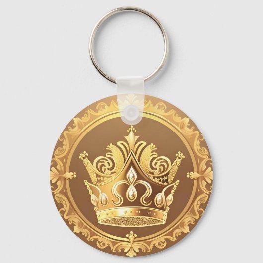 Elegante gouden kroon sleutelhanger (Voorkant)