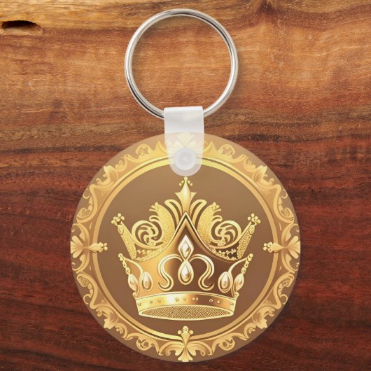 Elegante gouden kroon sleutelhanger (Achterkant)
