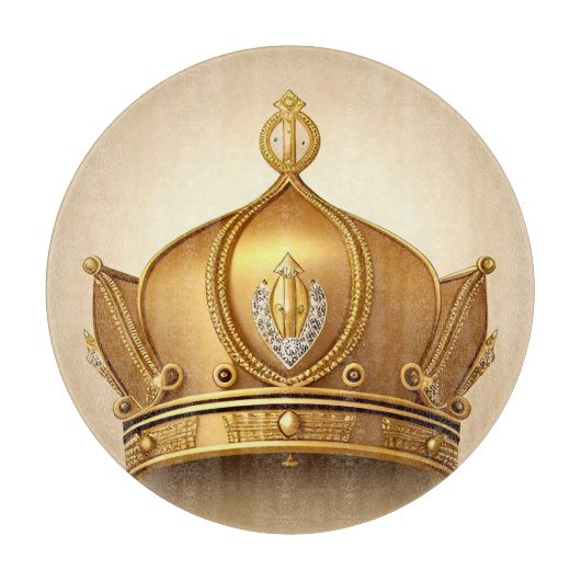 Elegante Gouden Kroon Snijplank (Voorkant)